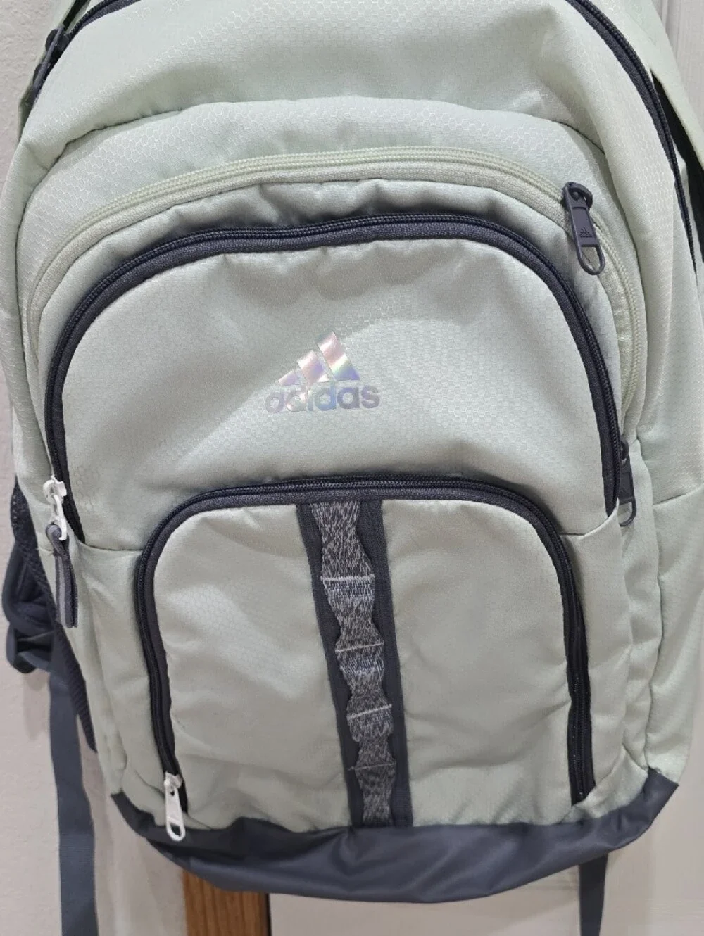 adidas Light Mint and Gray Multi-Compartment Backpack